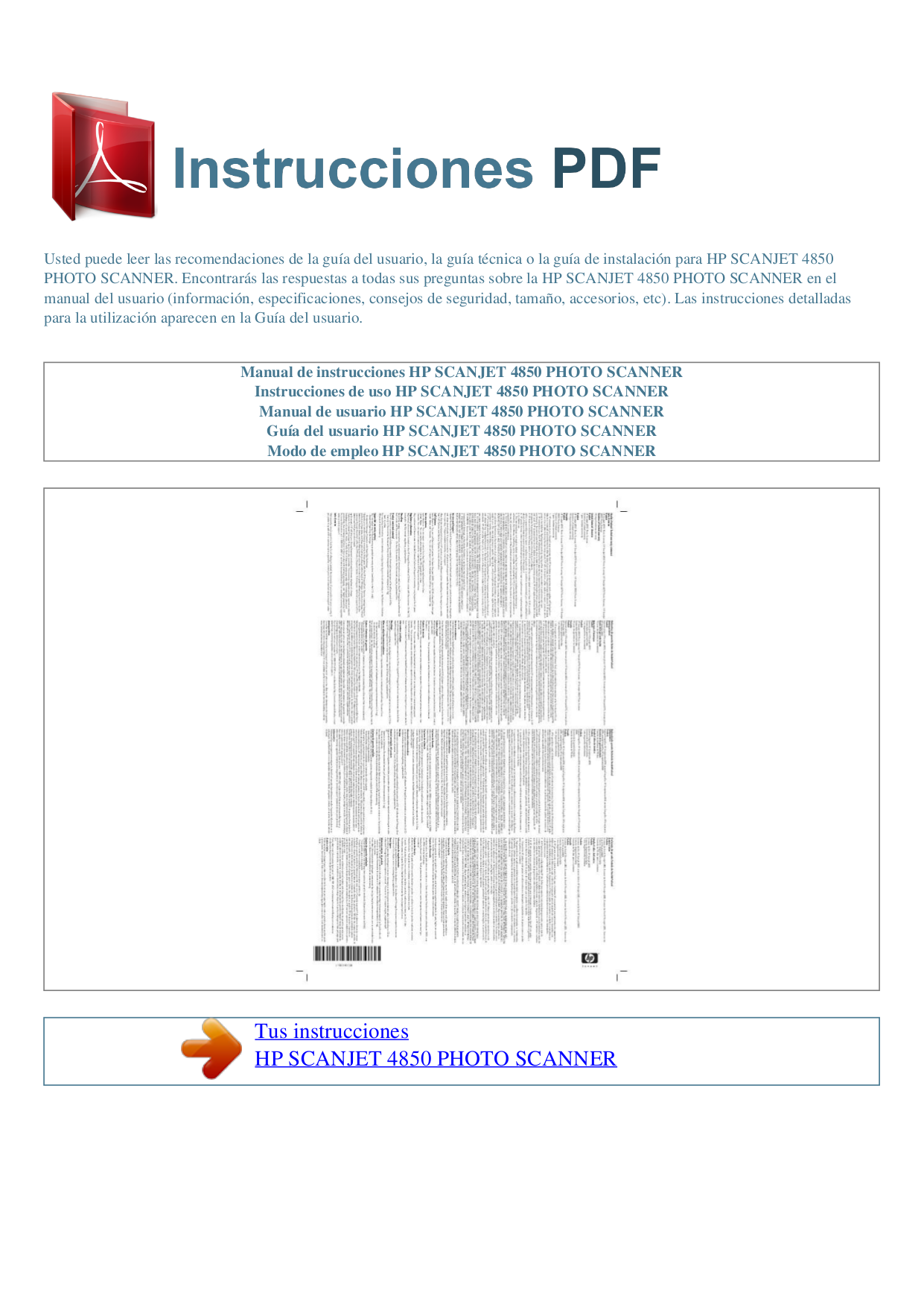 Download free pdf for HP Scanjet 4850 Scanner manual